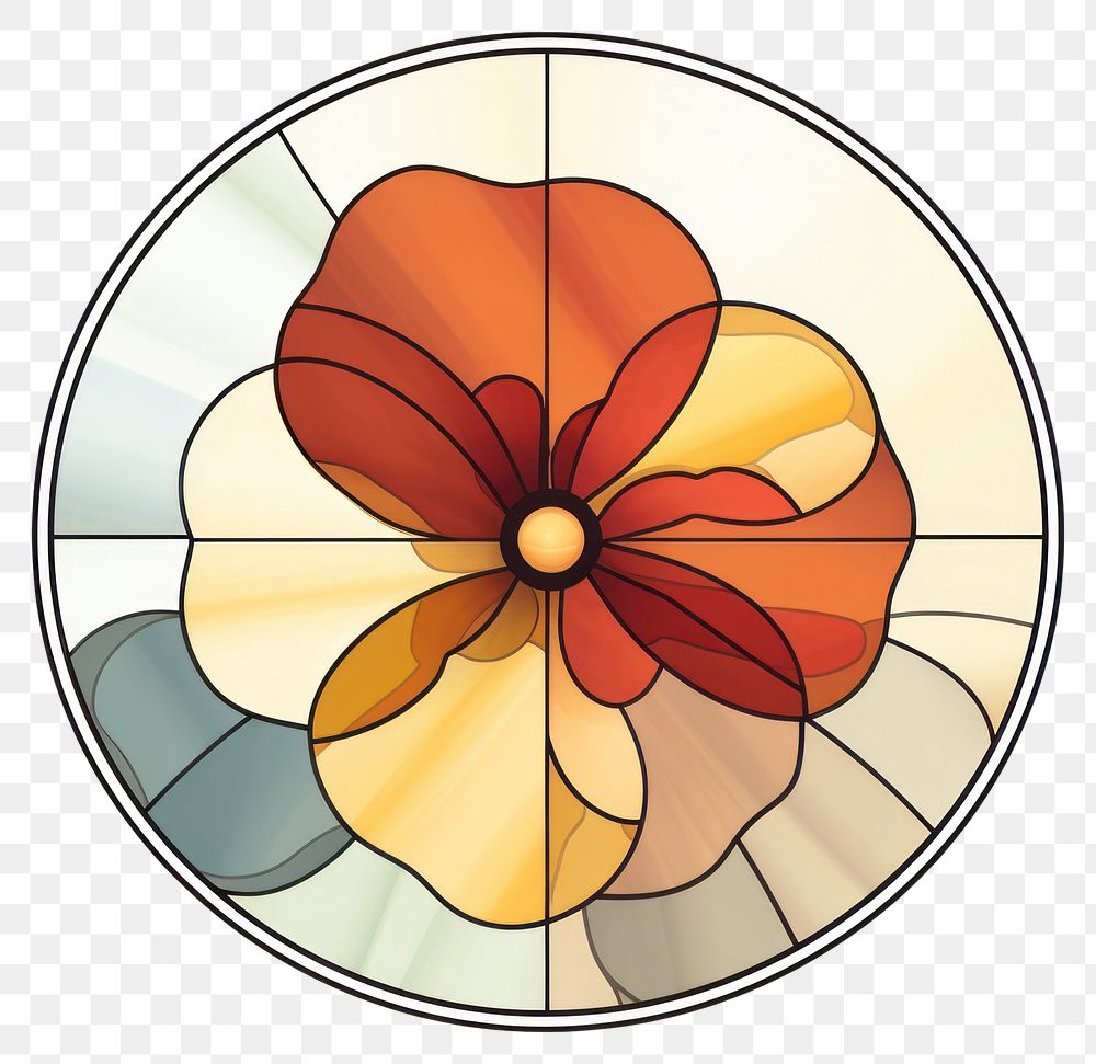 PNG  Glass Pansy shape art stained glass. AI generated Image by rawpixel.