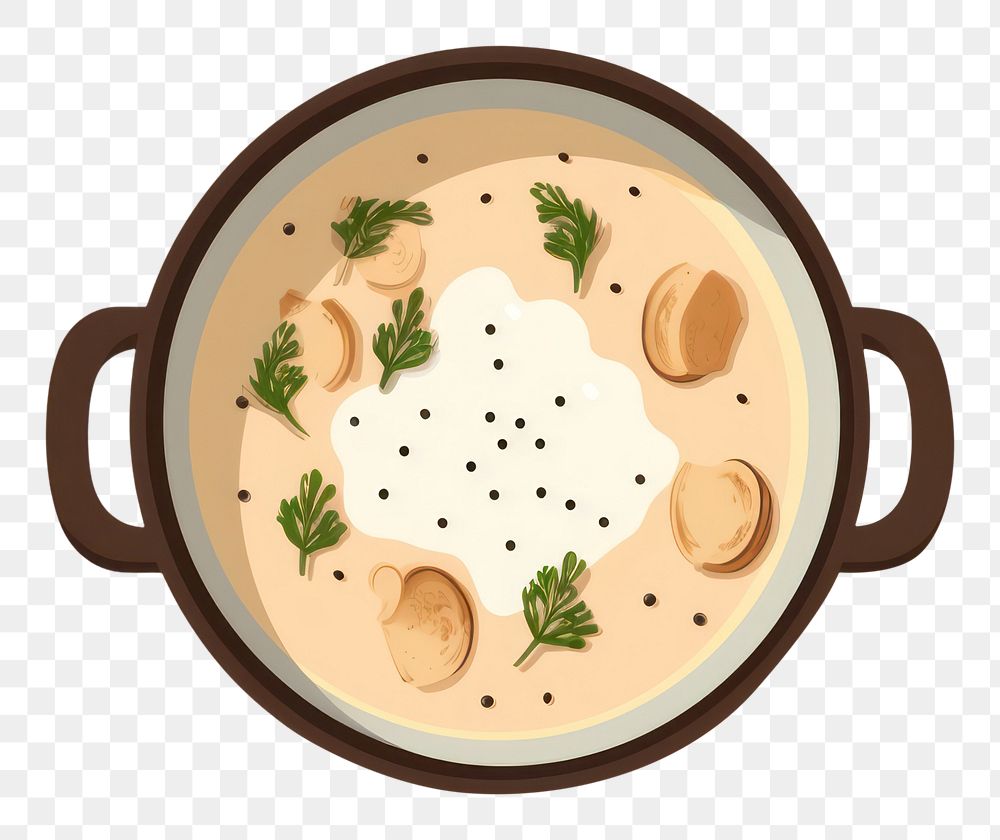 PNG Mushroom cream soup dish bowl food. AI generated Image by rawpixel.