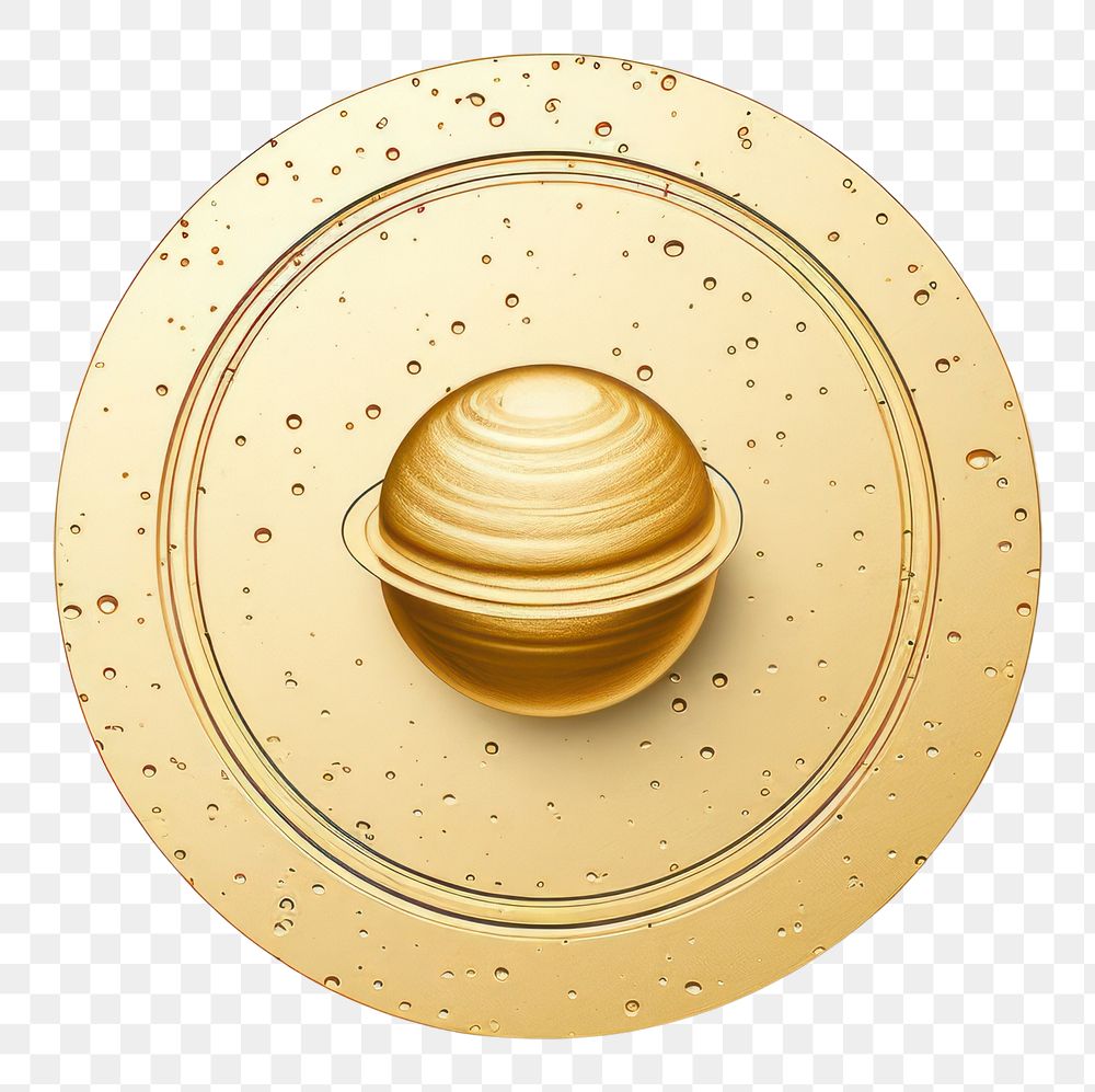 PNG Saturn clip art gold white background porcelain. AI generated Image by rawpixel.