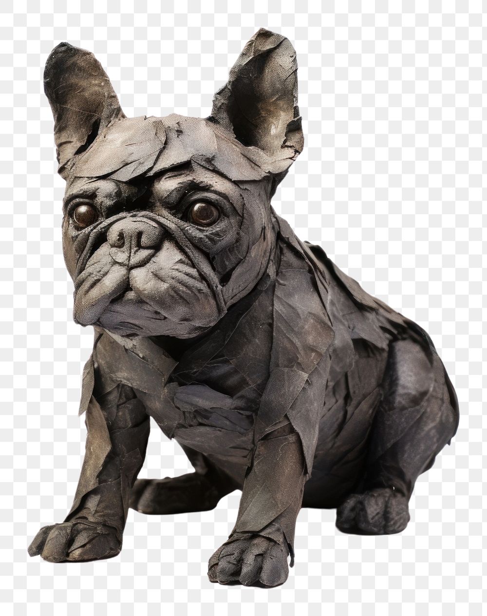 PNG French bulldog sculpture animal mammal. AI generated Image by rawpixel.