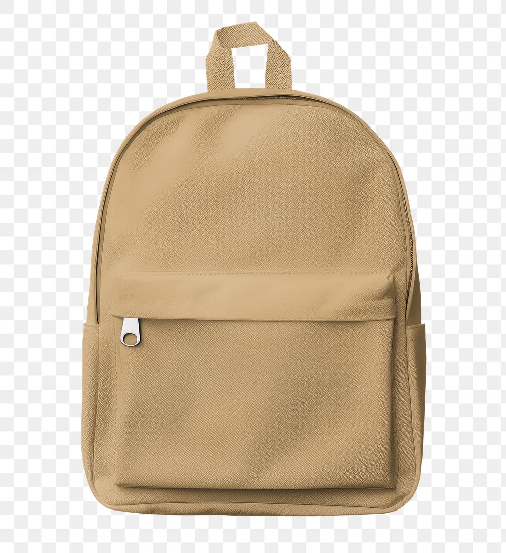 Beige backpack png, transparent background