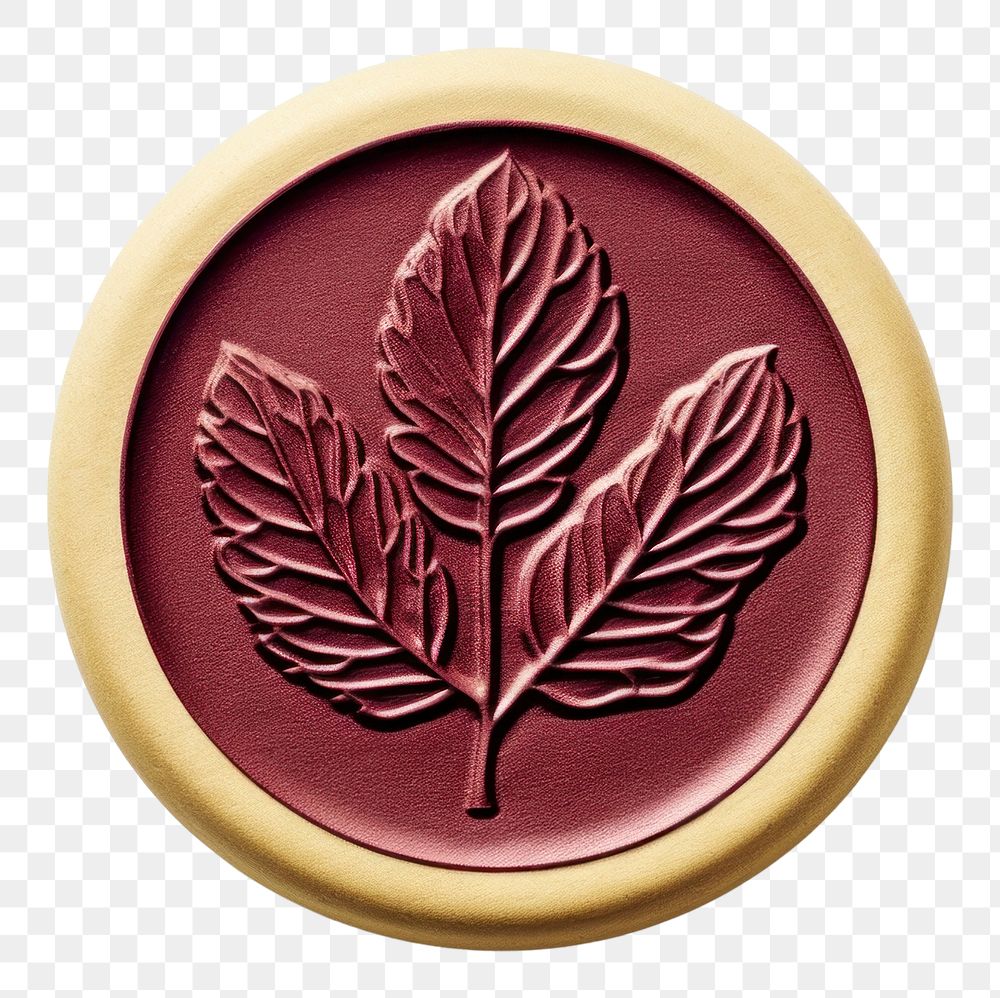 PNG Leaf white background currency wax seal. AI generated Image by rawpixel.