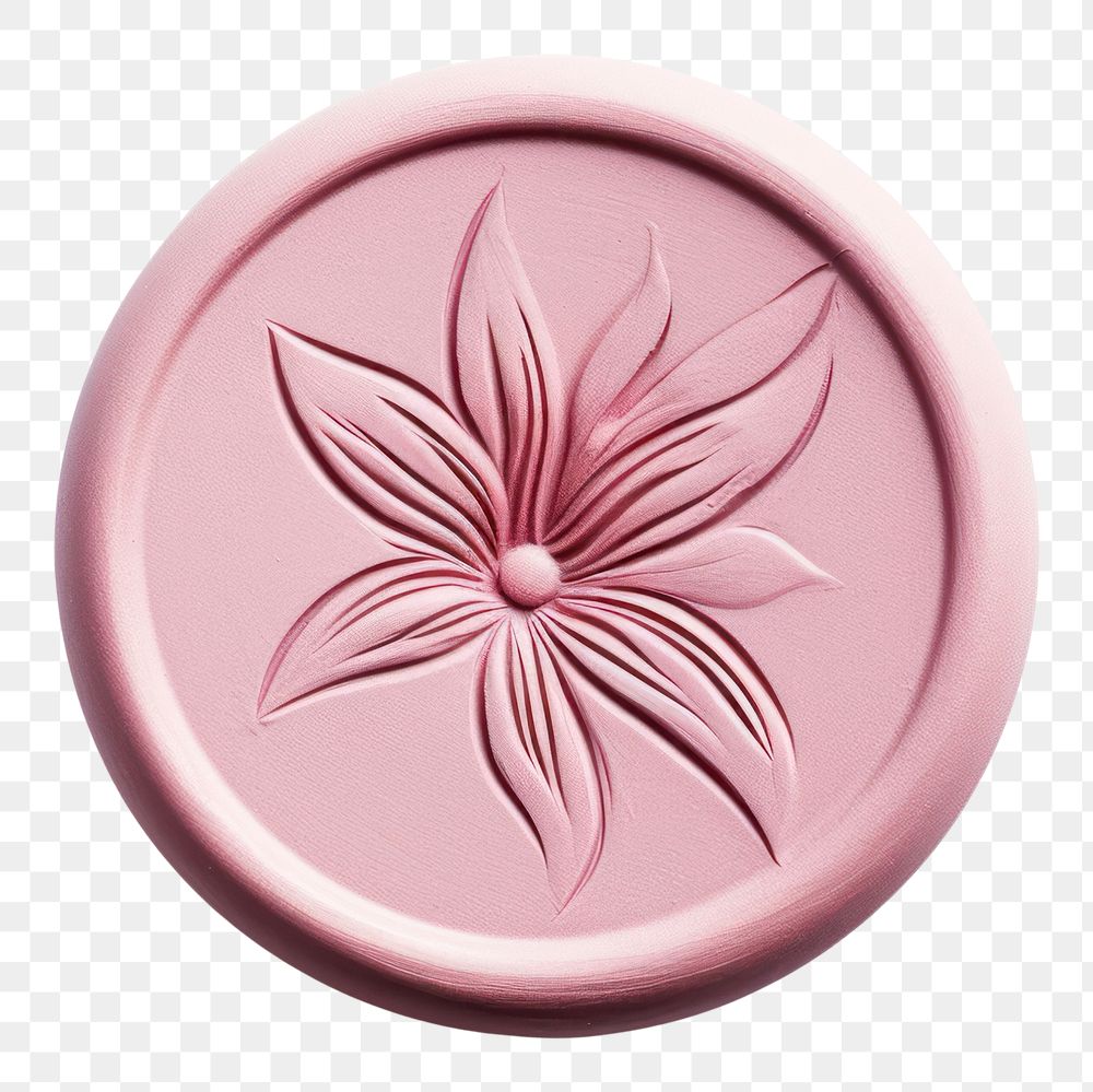 PNG Lily white background freshness wax seal. AI generated Image by rawpixel.