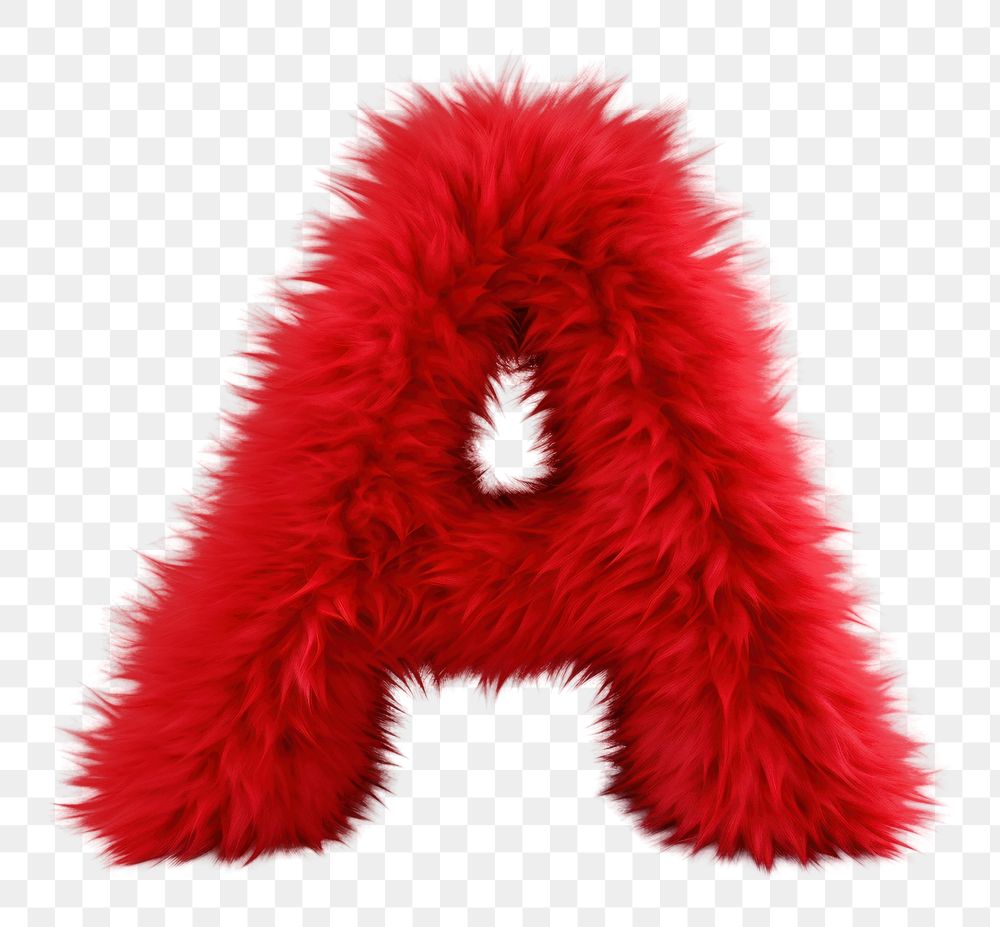 PNG Alphabet A shape red fur white background. AI generated Image by rawpixel.