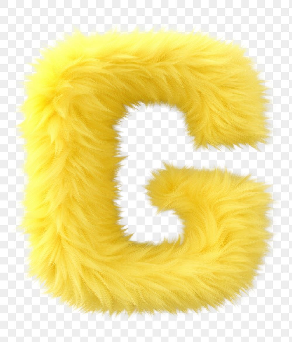 PNG Alphabet G shape yellow text fur. AI generated Image by rawpixel.