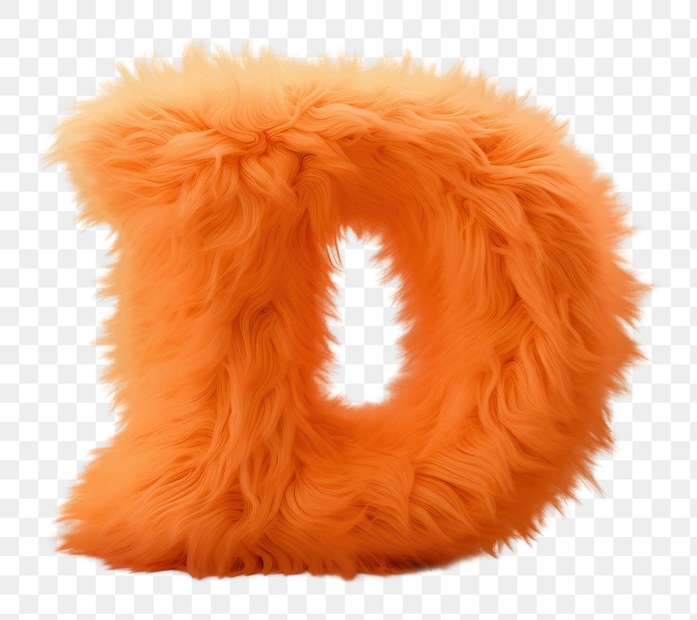 PNG Alphabet E shape fur white background orange color. AI generated Image by rawpixel.