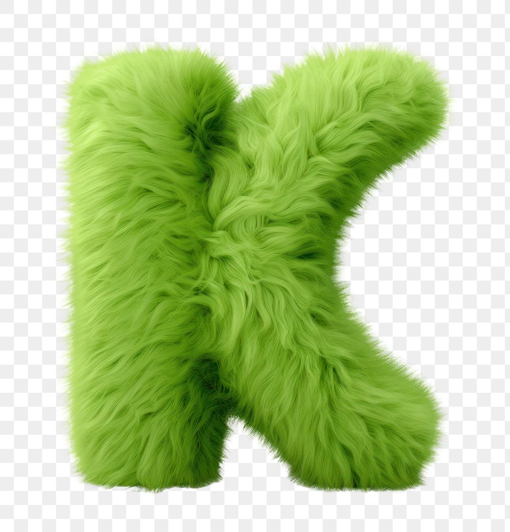 PNG Alphabet K shape green toy fur. AI generated Image by rawpixel.