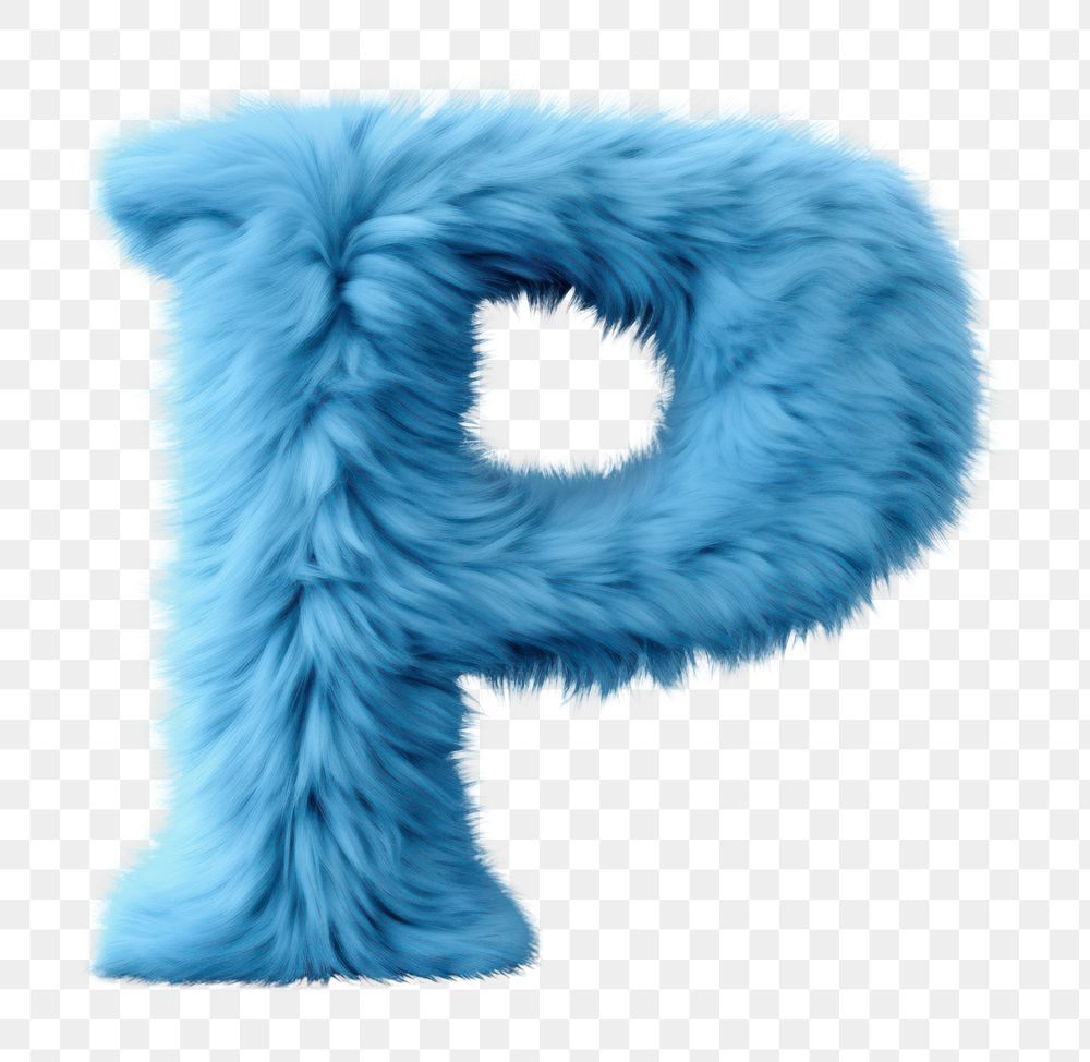 PNG Alphabet P shape fur blue white background