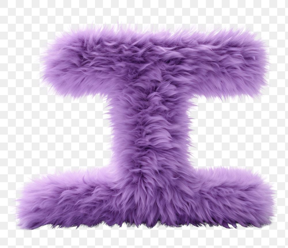 PNG Alphabet T shape purple fur white background. AI generated Image by rawpixel.