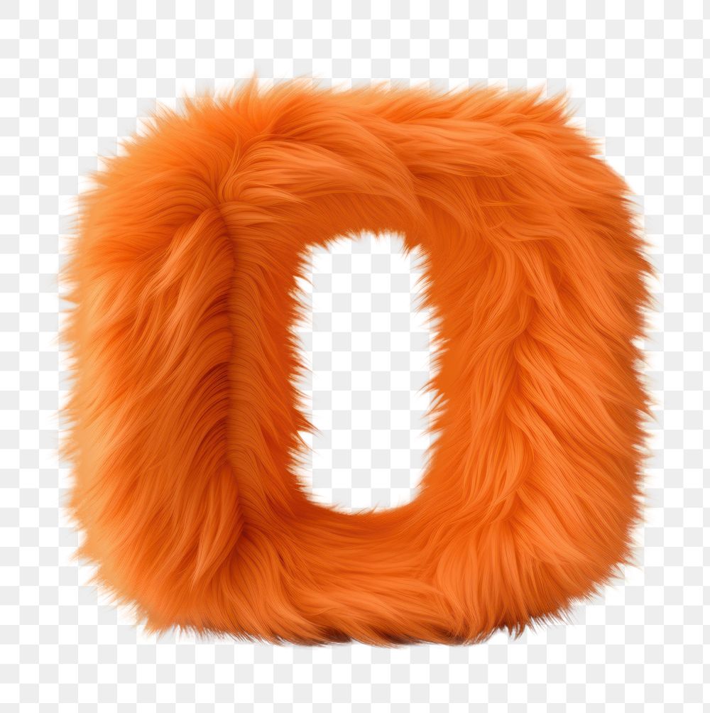 PNG Alphabet U shape fur white background orange color. AI generated Image by rawpixel.