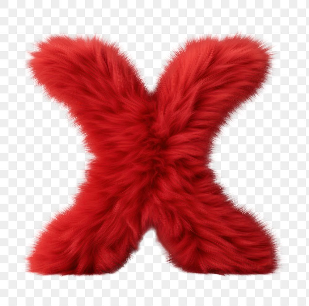 PNG Alphabet X shape fur red white background. AI generated Image by rawpixel.