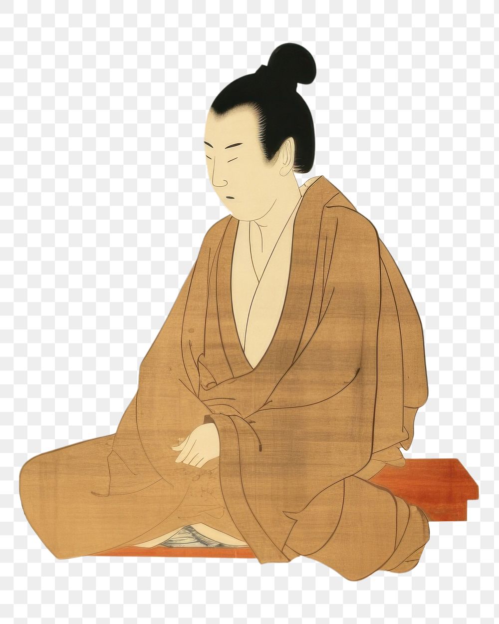 PNG Art sitting adult robe. AI generated Image by rawpixel.