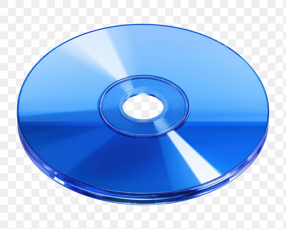 PNG A blue cd disc white background technology cut out. AI generated Image by rawpixel.