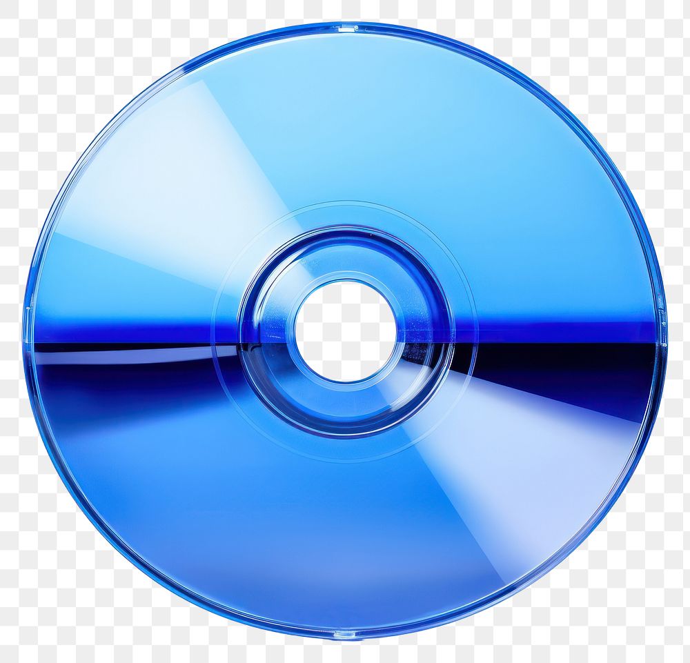 PNG A blue cd disc white background technology equipment. AI generated Image by rawpixel.