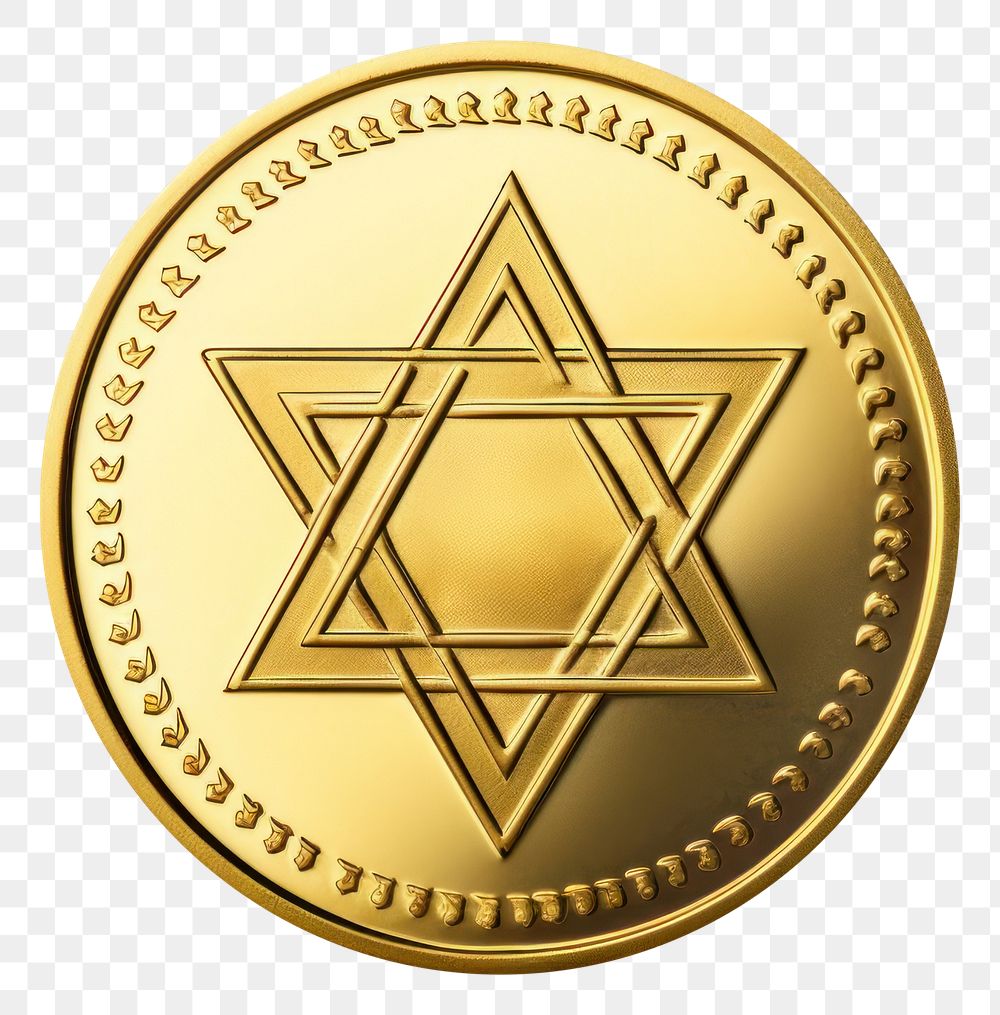 PNG Gold coin hanukkah money. AI generated Image by rawpixel.