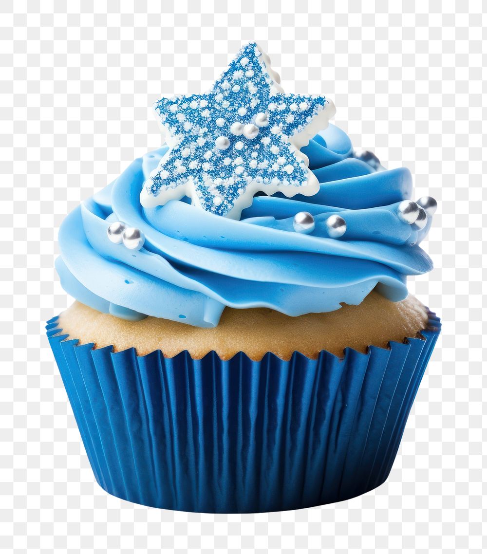 PNG A Hanukkah cupcake dessert icing cream. AI generated Image by rawpixel.