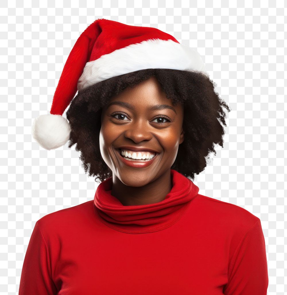 PNG African woman Santa portrait sweater. AI generated Image by rawpixel.