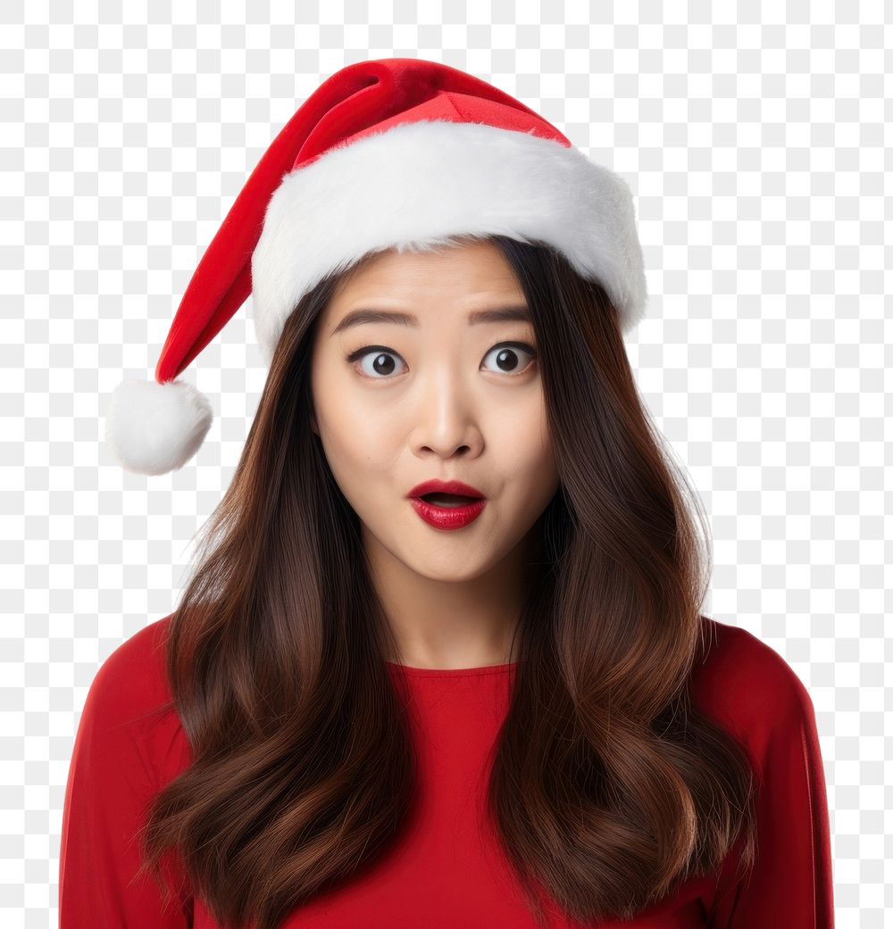 PNG Asian woman Santa portrait adult. AI generated Image by rawpixel.