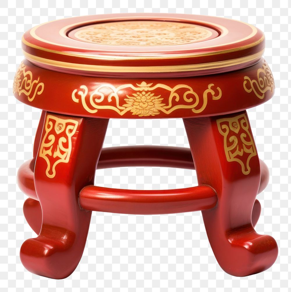 PNG Beautiful chinese stool furniture gold red. AI generated Image by rawpixel.