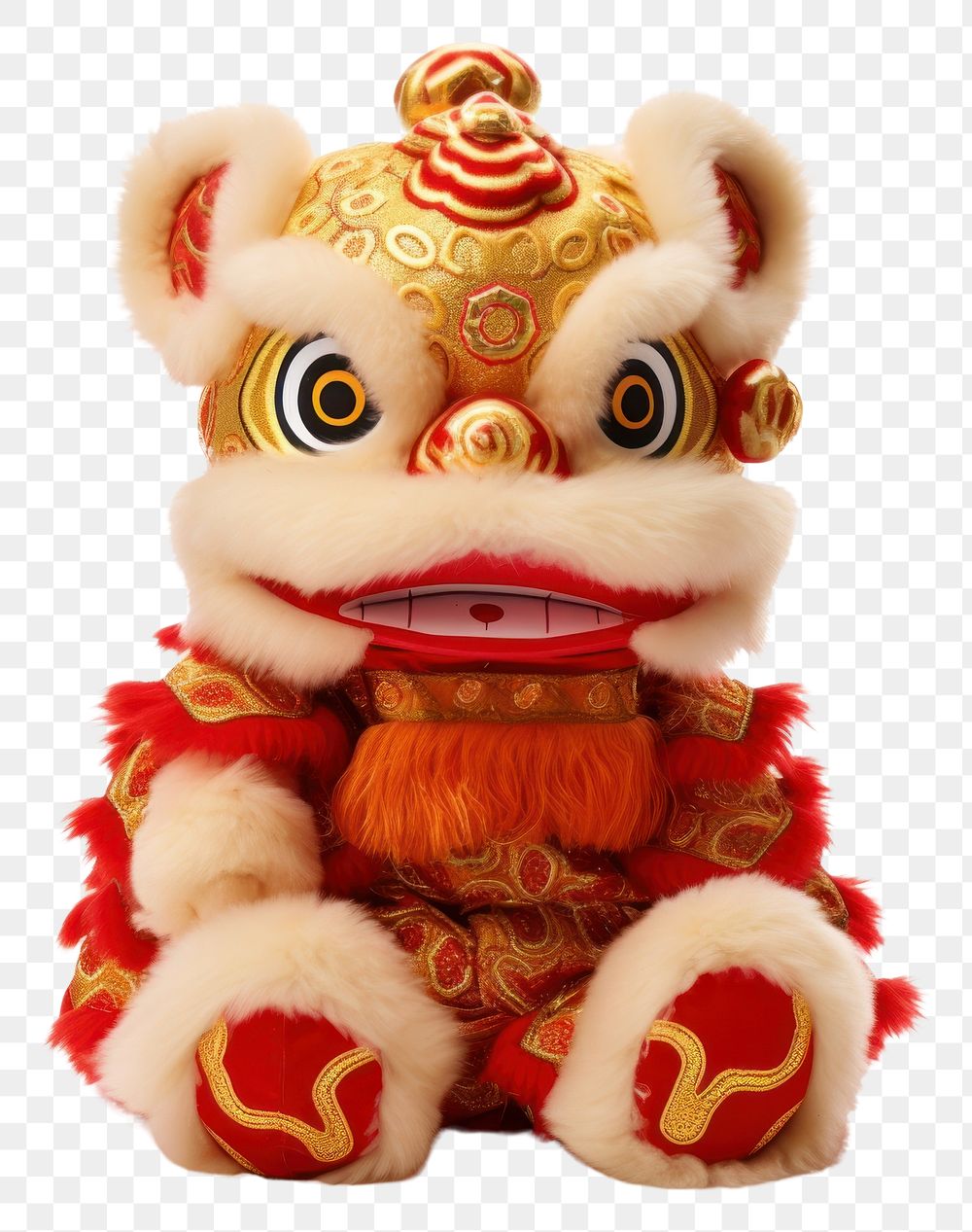 PNG Chinese plush toy gold red chinese new year. AI generated Image by rawpixel.