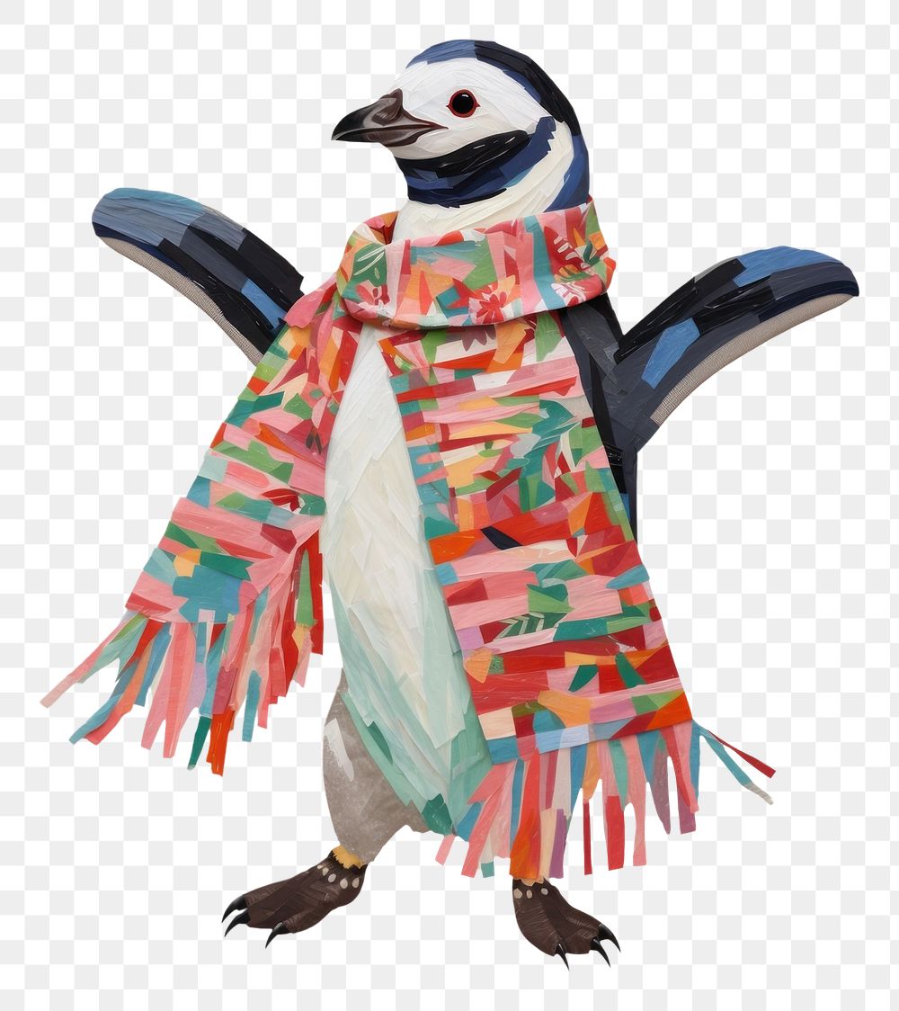 PNG A panguin wearing a festive Christmas scarf penguin animal bird. AI generated Image by rawpixel.