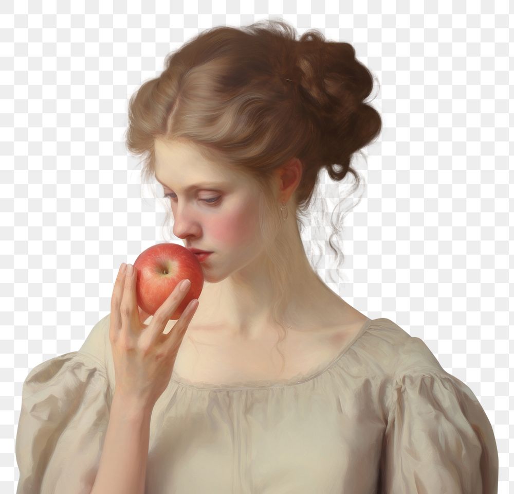 PNG Painting apple portrait holding