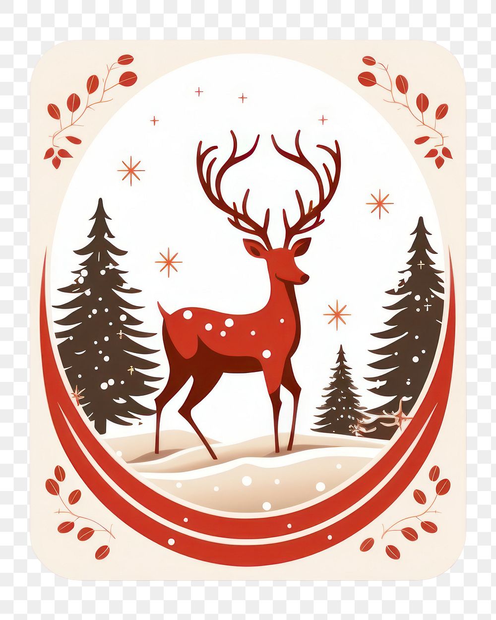 PNG Christmas Christmas label antler mammal. AI generated Image by rawpixel.