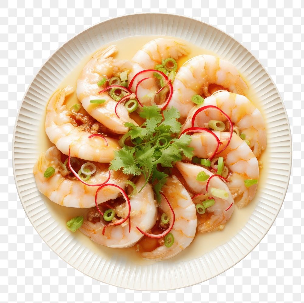 PNG Dish seafood shrimp plate. AI generated Image by rawpixel.