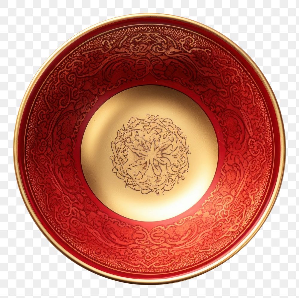 PNG Porcelain bowl gold cup. AI generated Image by rawpixel.