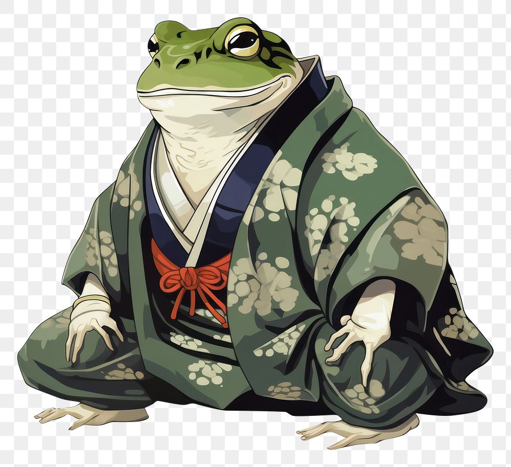 PNG Edo era farmer character frog amphibian animal sweatshirt. AI generated Image by rawpixel.