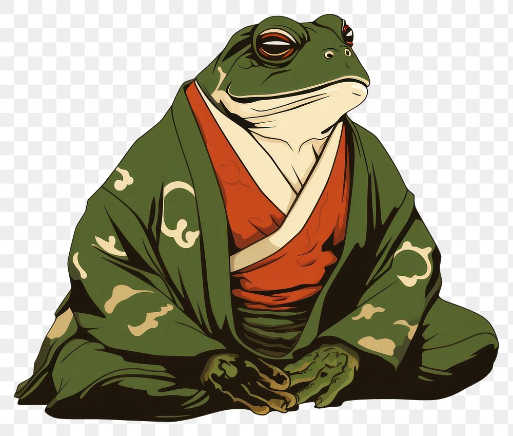 PNG Edo era farmer character frog amphibian representation sweatshirt. AI generated Image by rawpixel.