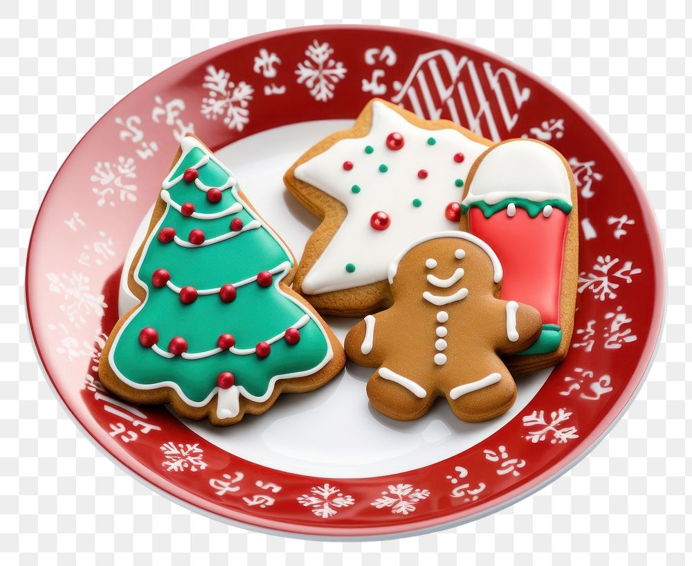 PNG Cute christmas cookie gingerbread dessert icing. AI generated Image by rawpixel.