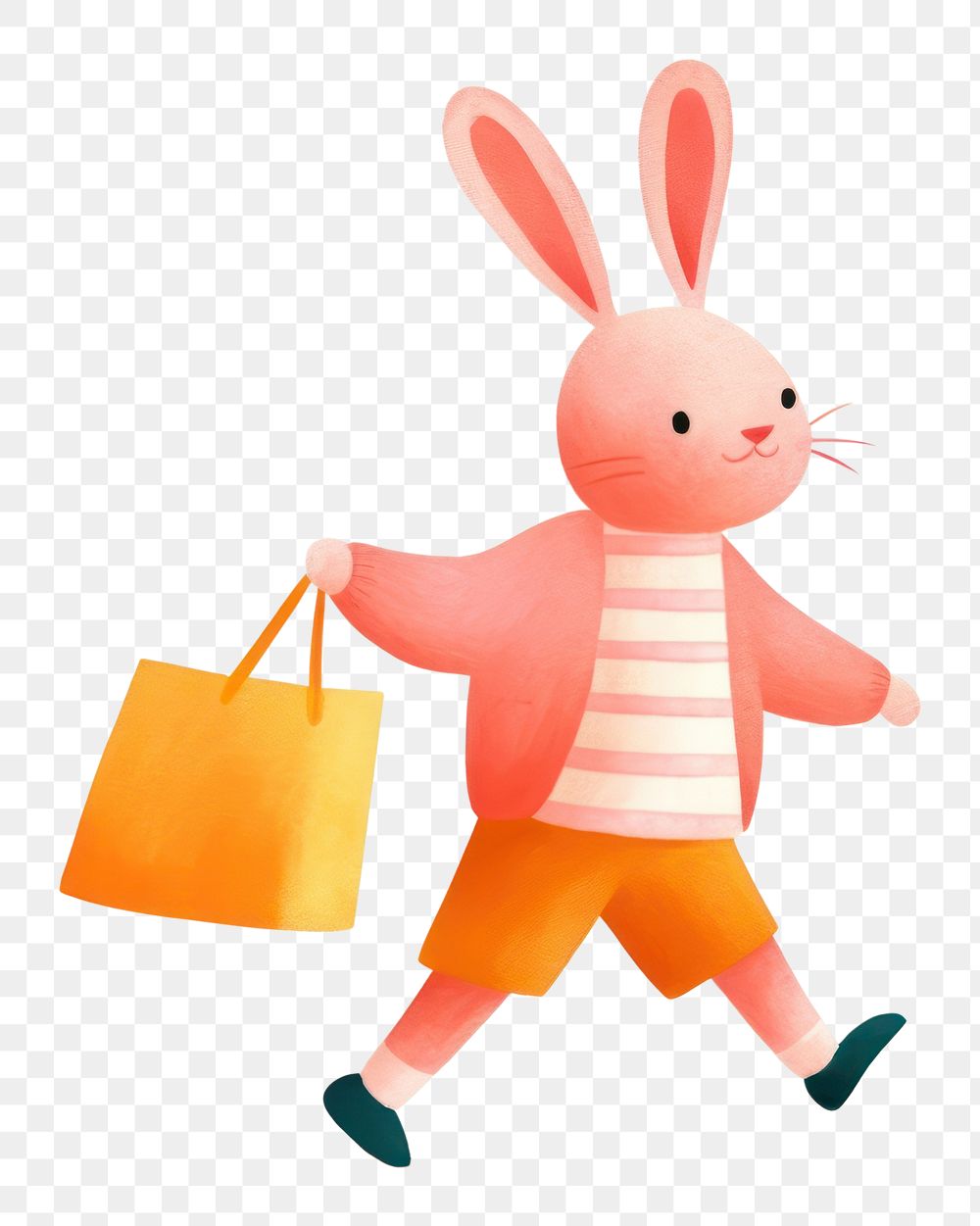 PNG Rabbit carrying gift toy representation celebration. AI generated Image by rawpixel.
