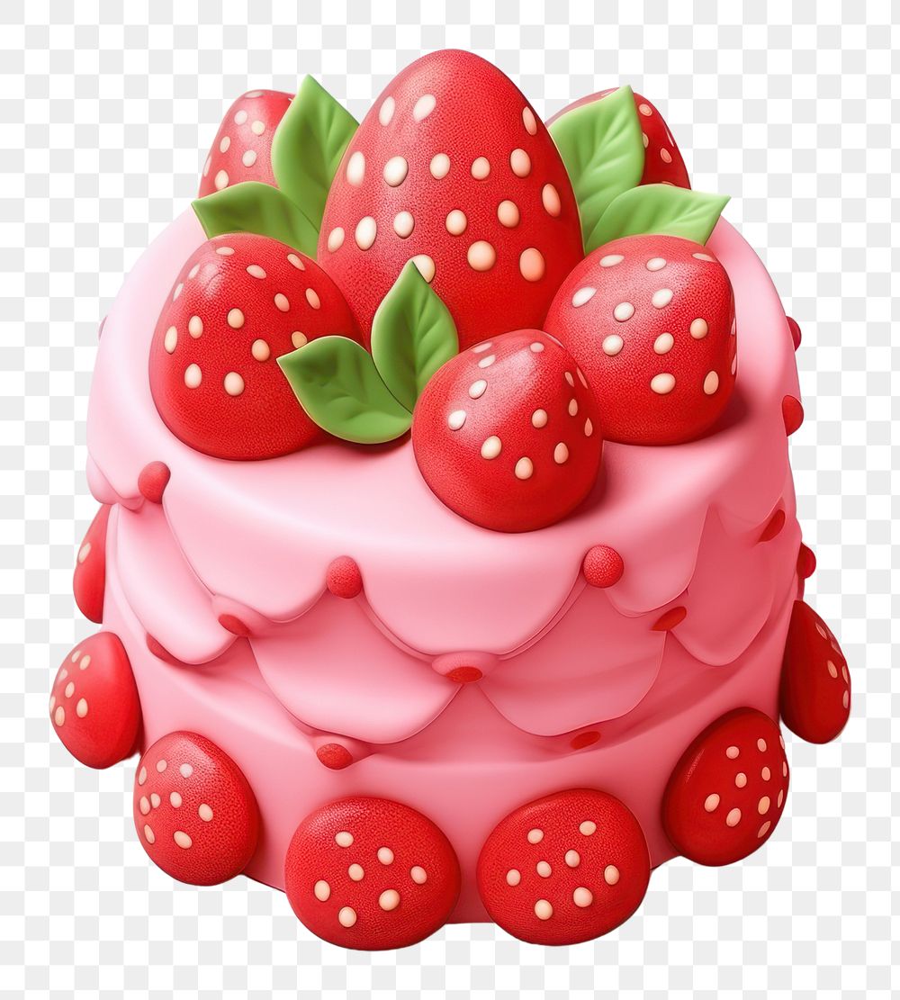 PNG Strawberry cake dessert fruit plant. AI generated Image by rawpixel.