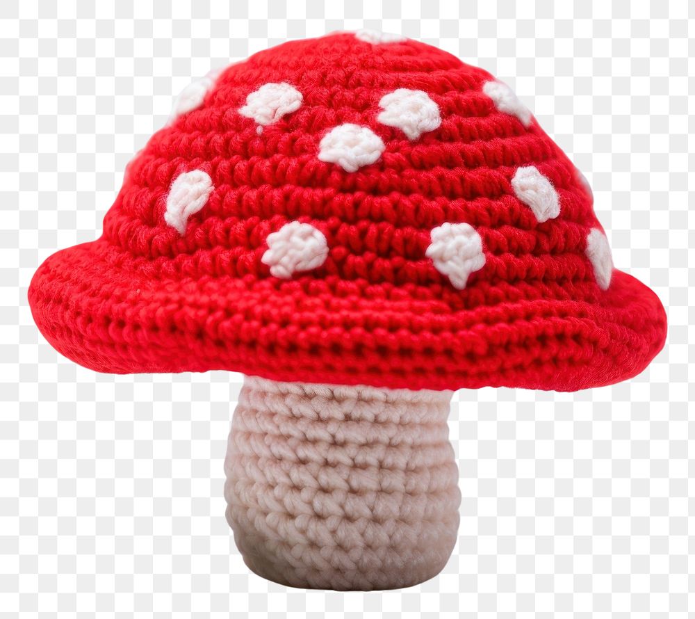 PNG  Mushroom crochet fungus agaric. AI generated Image by rawpixel.