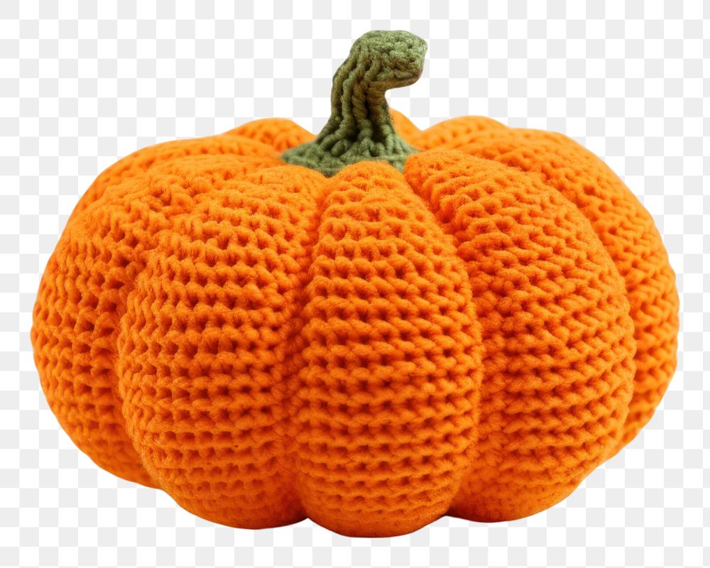PNG  Pumpkin vegetable crochet plant. AI generated Image by rawpixel.