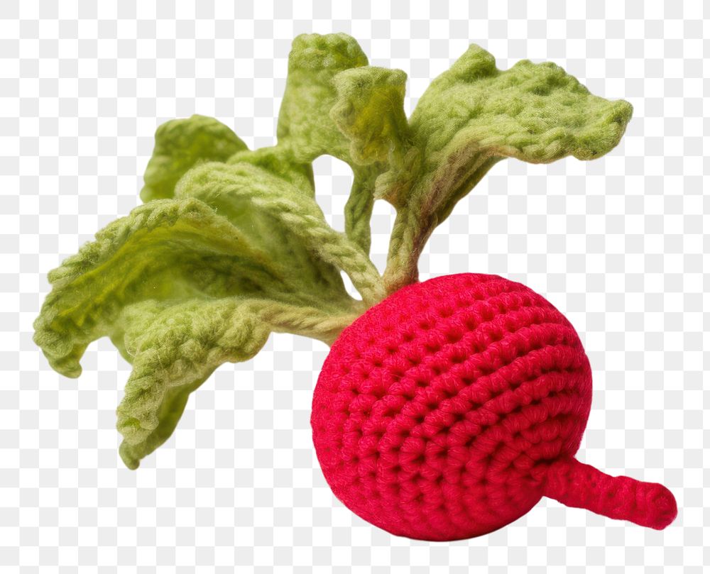 PNG  Radish vegetable crochet plant. AI generated Image by rawpixel.