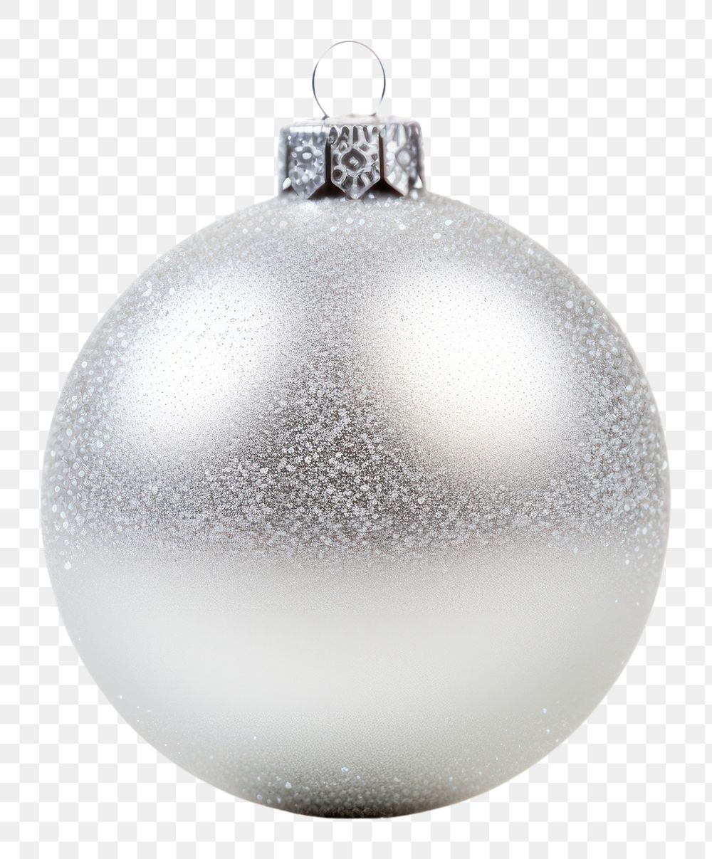 PNG Silver bauble white background celebration accessories. AI generated Image by rawpixel.