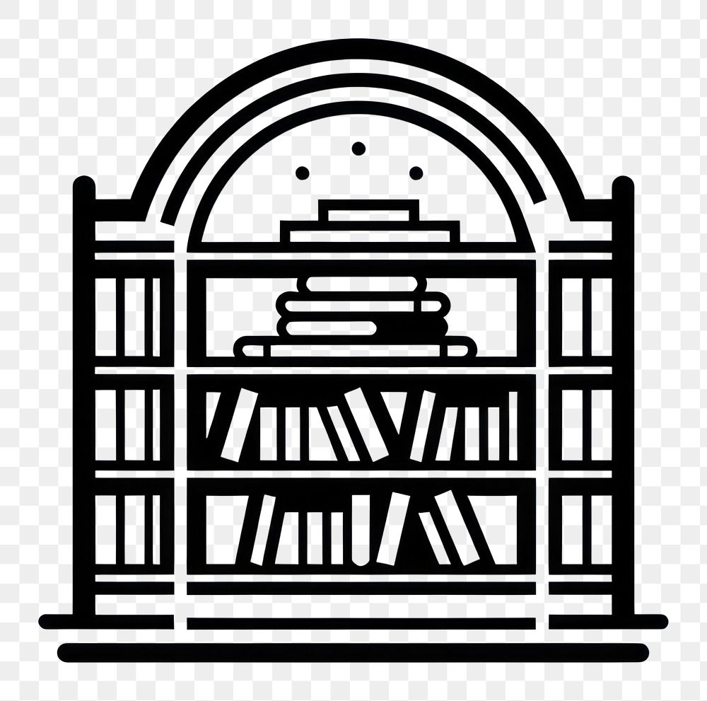 PNG  Library icon line black library architecture monochrome. AI generated Image by rawpixel.