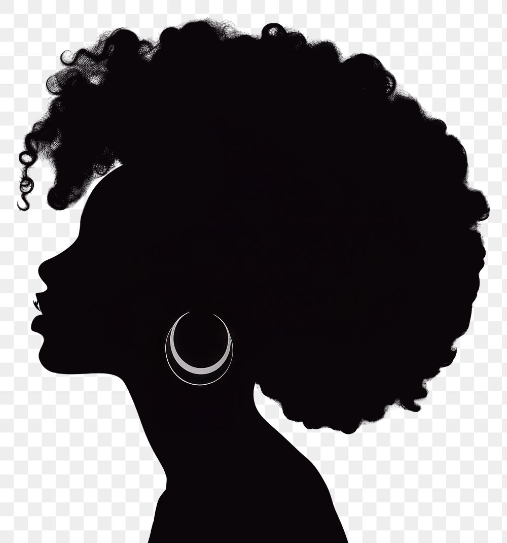 PNG Silhouette jewelry earring adult. AI generated Image by rawpixel.