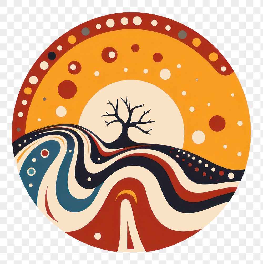PNG Aboriginal art logo creativity pattern. AI generated Image by rawpixel.