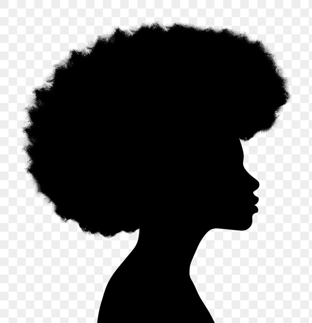 PNG Afro silhouette adult white. AI generated Image by rawpixel.