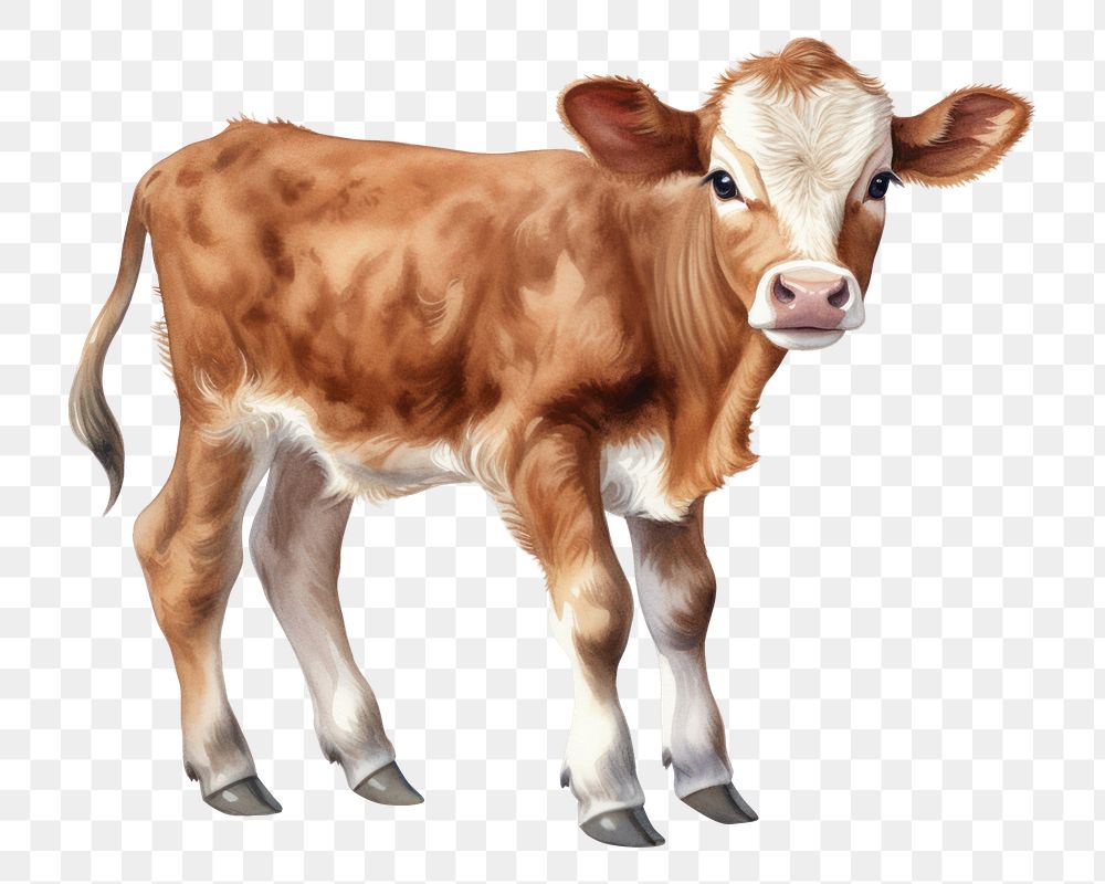 PNG Calf calf livestock mammal. AI generated Image by rawpixel.