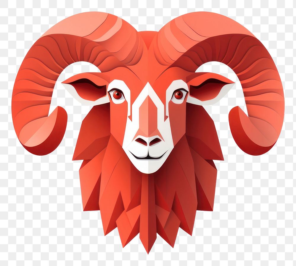 PNG  Red paper livestock animal mammal. AI generated Image by rawpixel.