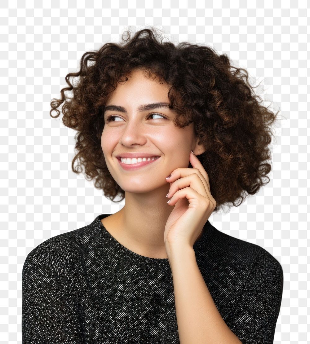 PNG  Young european woman portrait adult smile. AI generated Image by rawpixel.