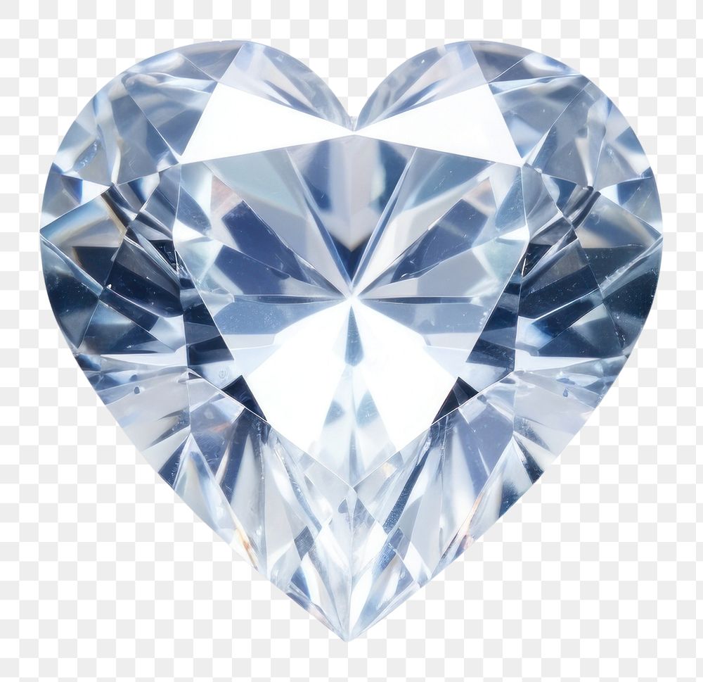 PNG  Diamond gemstone jewelry heart. AI generated Image by rawpixel.