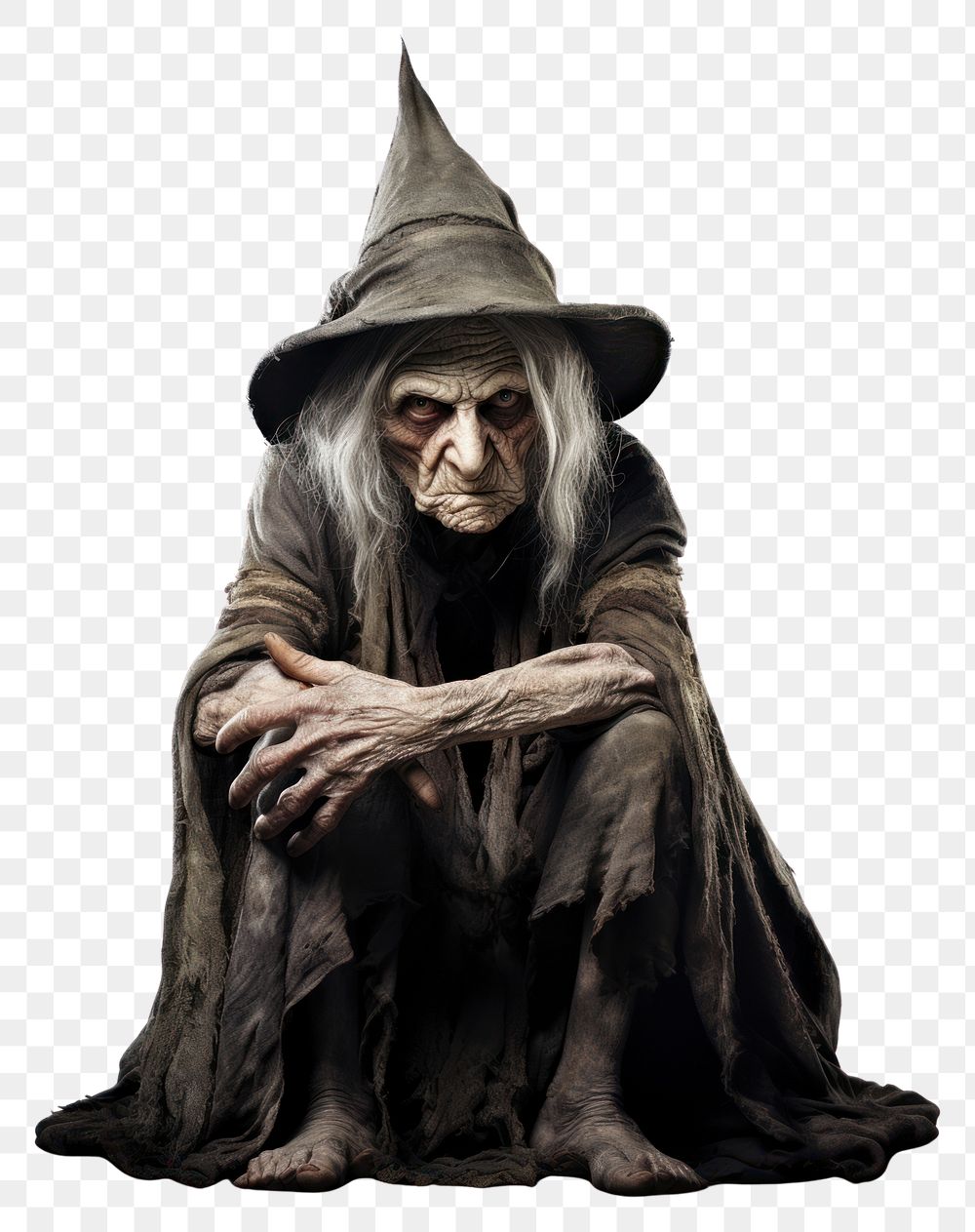 PNG  Ugly Witch portrait costume adult. AI generated Image by rawpixel.