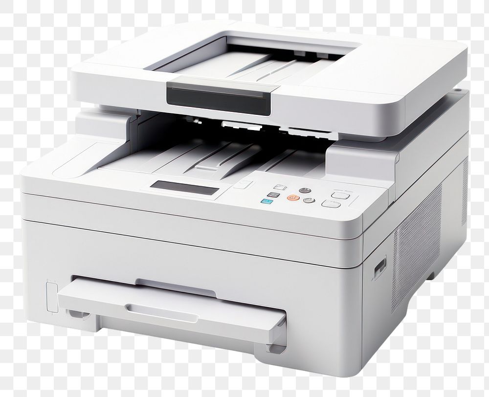 PNG Office printer white background photocopier electronics. AI generated Image by rawpixel.