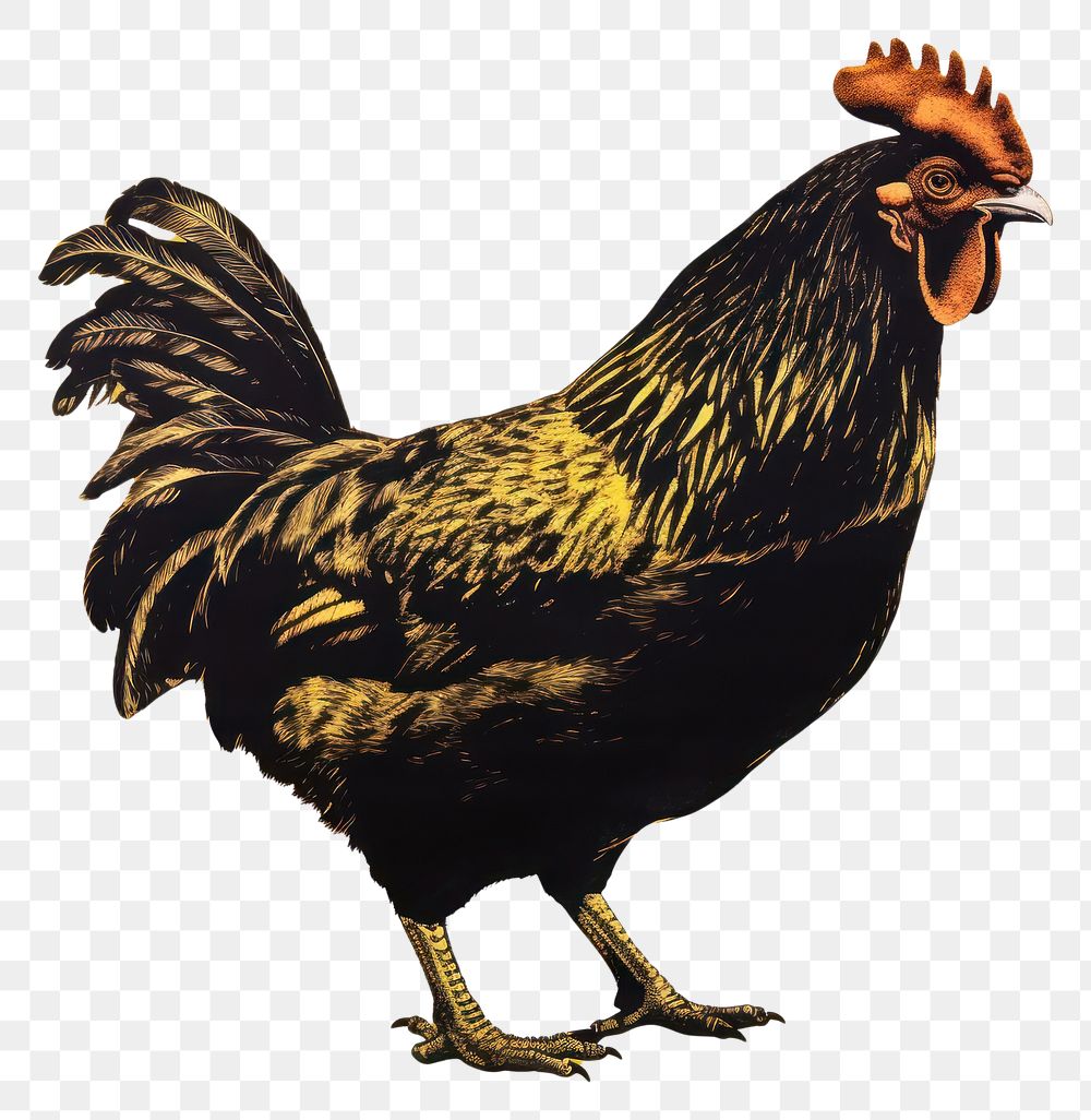 PNG Yellow chicken poultry animal black. AI generated Image by rawpixel.