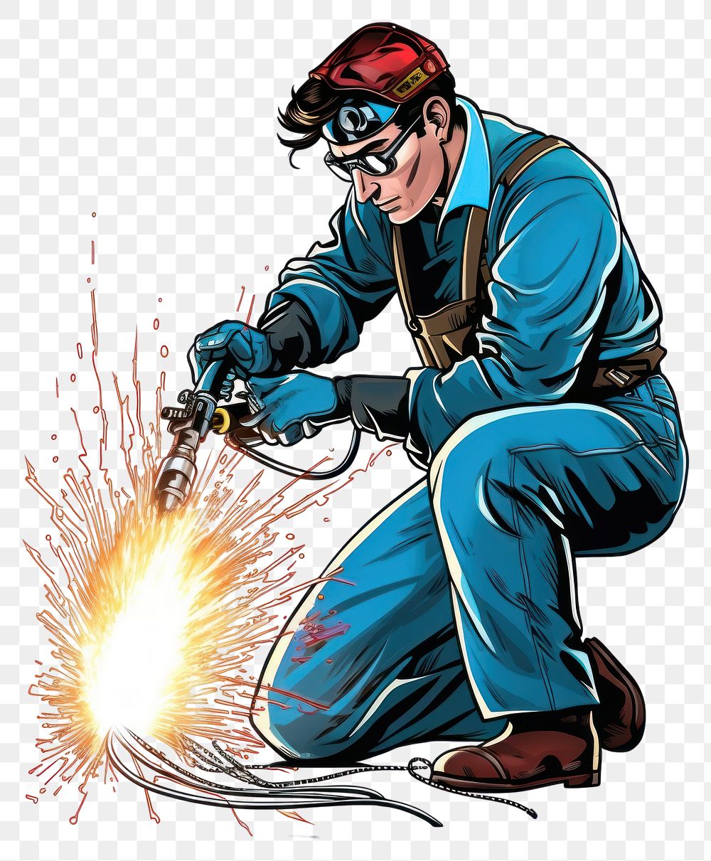 PNG Welder welder comics adult. AI generated Image by rawpixel.